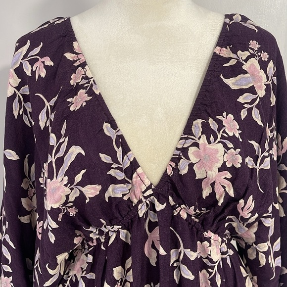 Free People Floral V-Neck Women's dress size S NWT - Picture 3 of 5